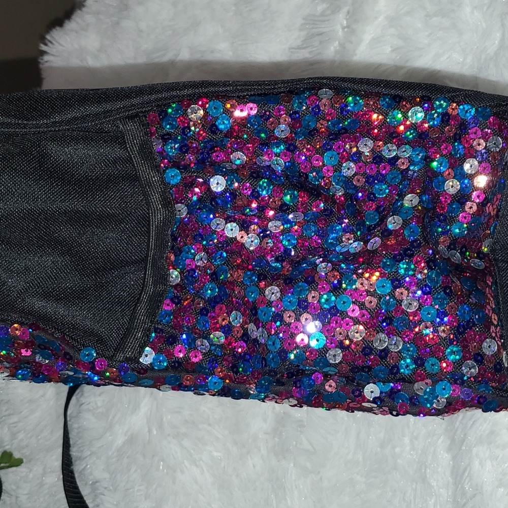 Justice Sequin Intital K Messenger Book Bag - Picture 9 of 12